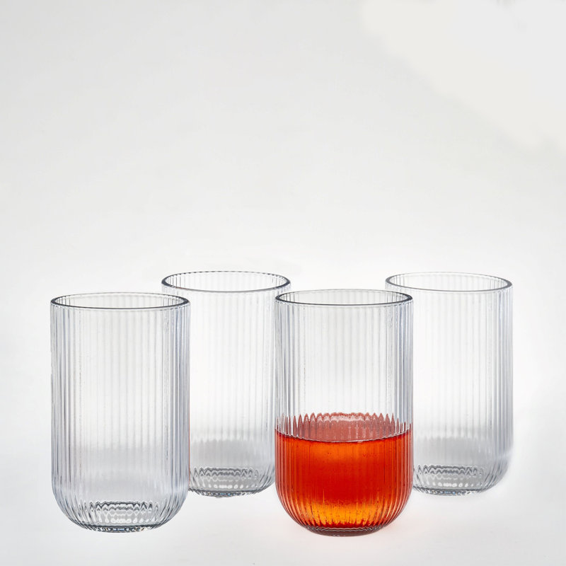 Verre à whisky rond arrondi et nervuré 14 oz liq.
