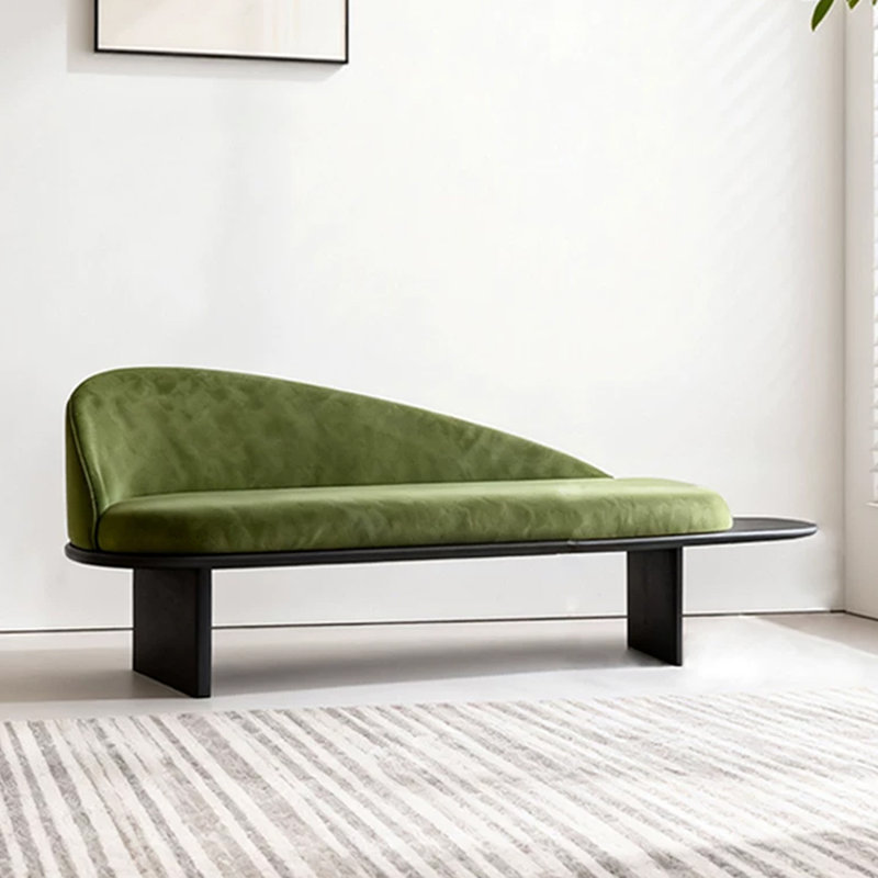 Banc rembourré vert en bois massif, H 28,74 po x L 62,99 po x P 17,72 po, Vert