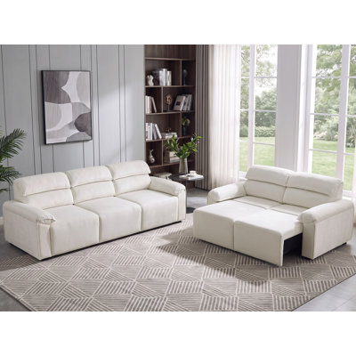 Ensemble canapé d'angle inclinable électrique, canapé 5 places en velours doux