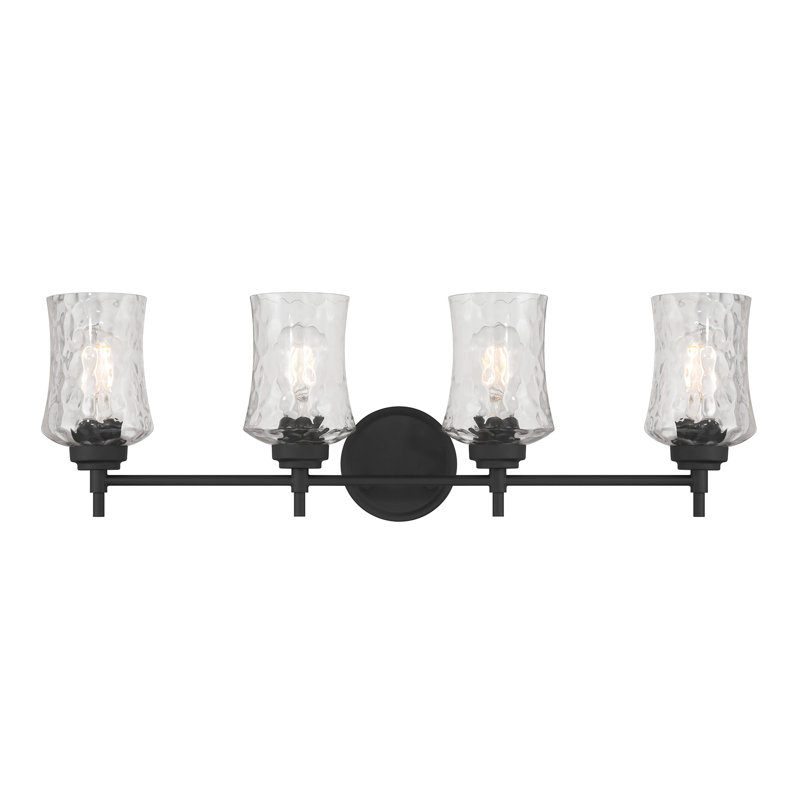 Meuble-lavabo 4 lumières 29,25 po Clarvyn, H 9,25 po x l 29,25 po x P 6,75 po, Noir, 4 lumières
