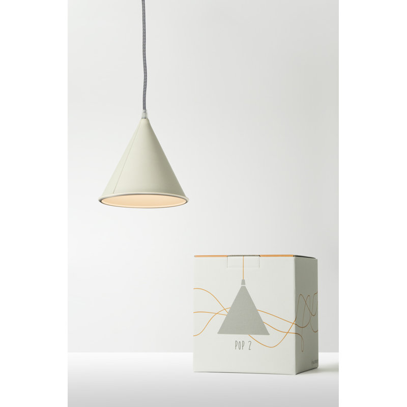 Be.pop 1 - Light Cone Pendant, Dark Grey, White