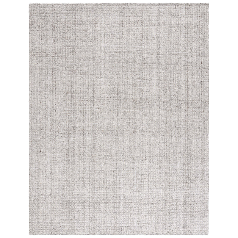 Maighdlin Abstract Hand Tufted Pet Yarn/Wool/Cotton Rug in Light Brown/Brown/Gray, Rectangle 8' x 10'