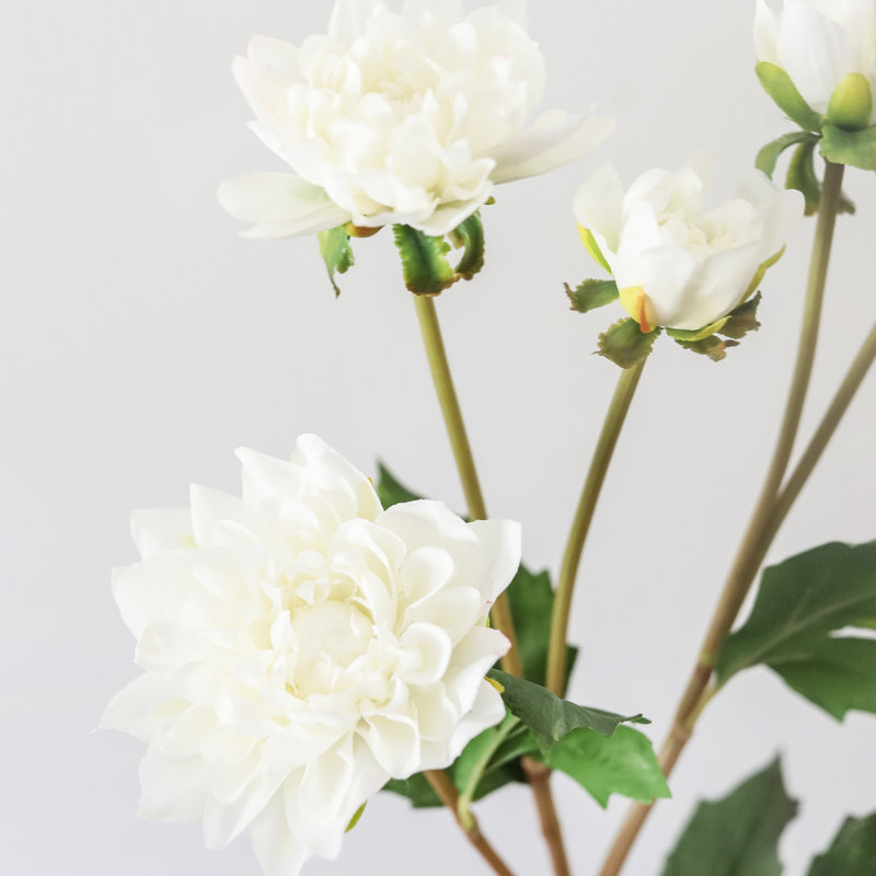 Dahlia artificiel blanc 56 cm