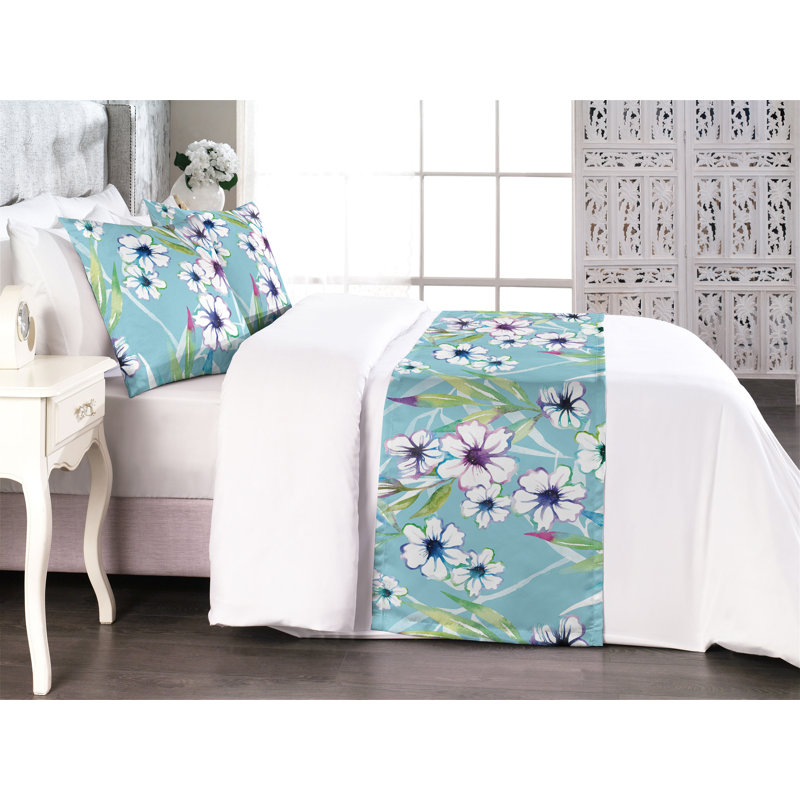 Ensemble de chemin de lit Ambesonne Floral Hibiscus, Grand