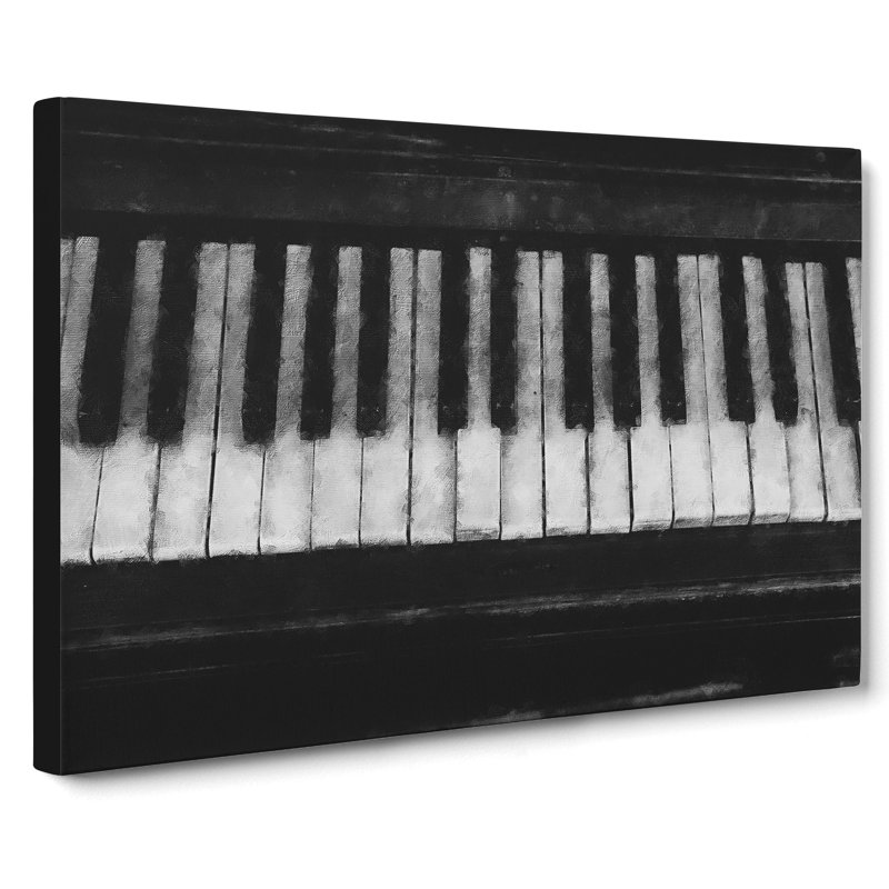 Broken Piano Keys Painting - Wrapped Canvas, 35cm H x 50cm W x 3cm D