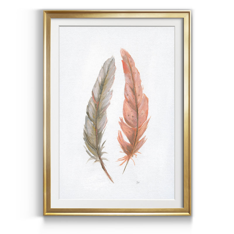 Plumes douces - Reproduction d'art sur papier encadrée, Doré, H 30,5 po x l 42,5 po x P 1,5 po