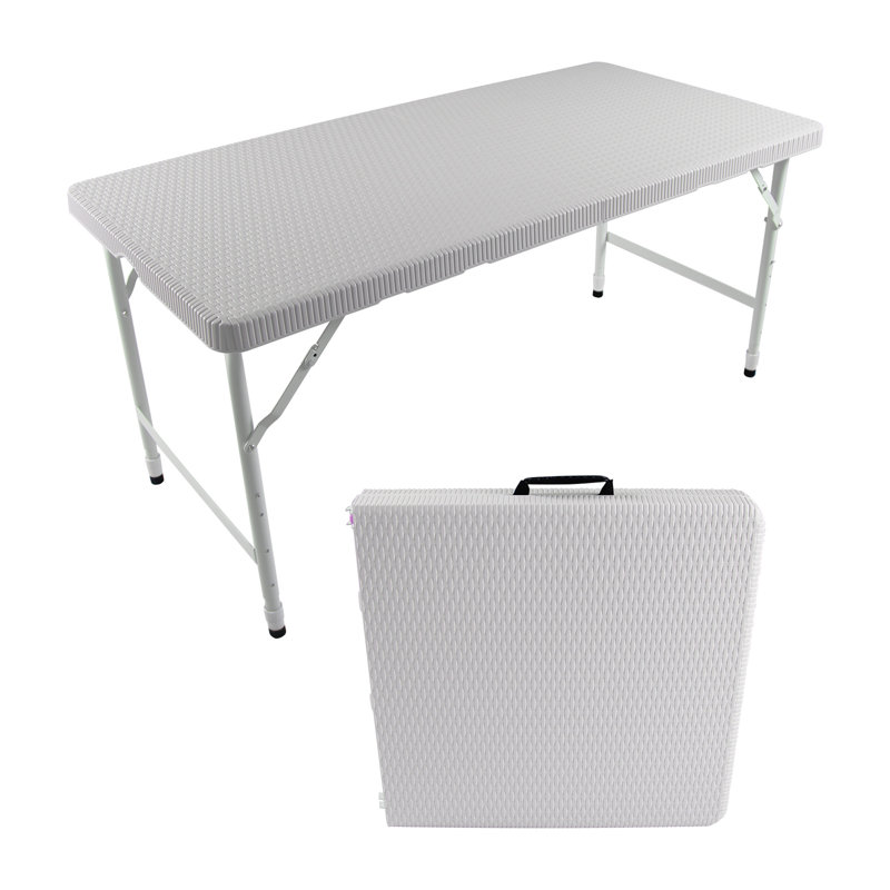 Outdoor patio Furniture 1 Coffee Table with clear tempered glass, White