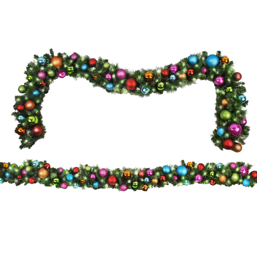 108" Garland with 100 Warm Lights Queens of Christmas