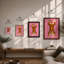 Upside-Down Tiger Modern - Framed Print-1132300113-1132300114