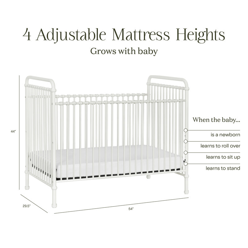 Abigail 3-in-1 Convertible Crib, Washed White