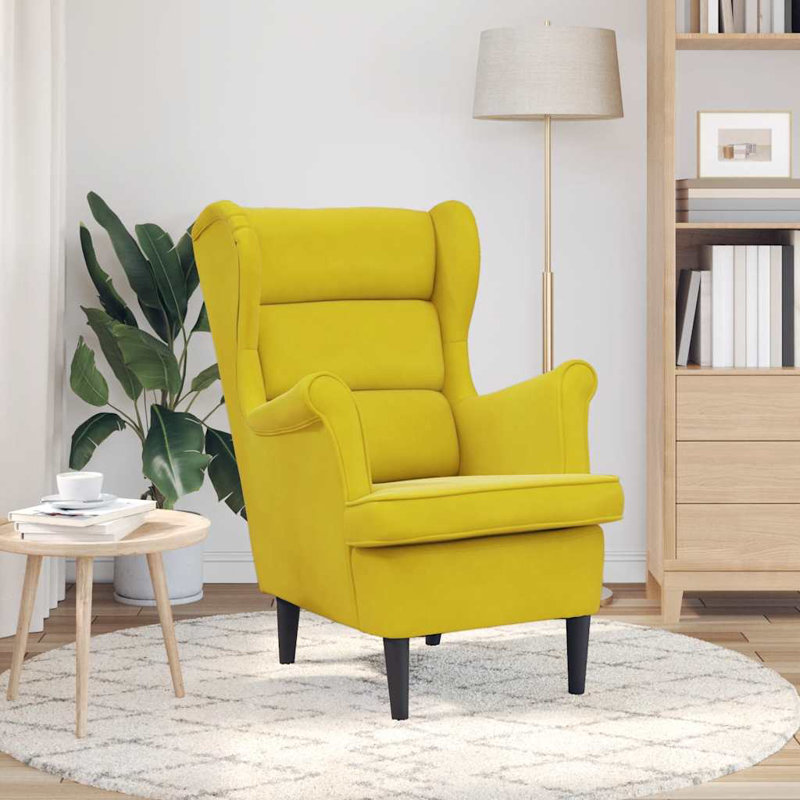 Jelez armchair, Polyester jaune moutarde