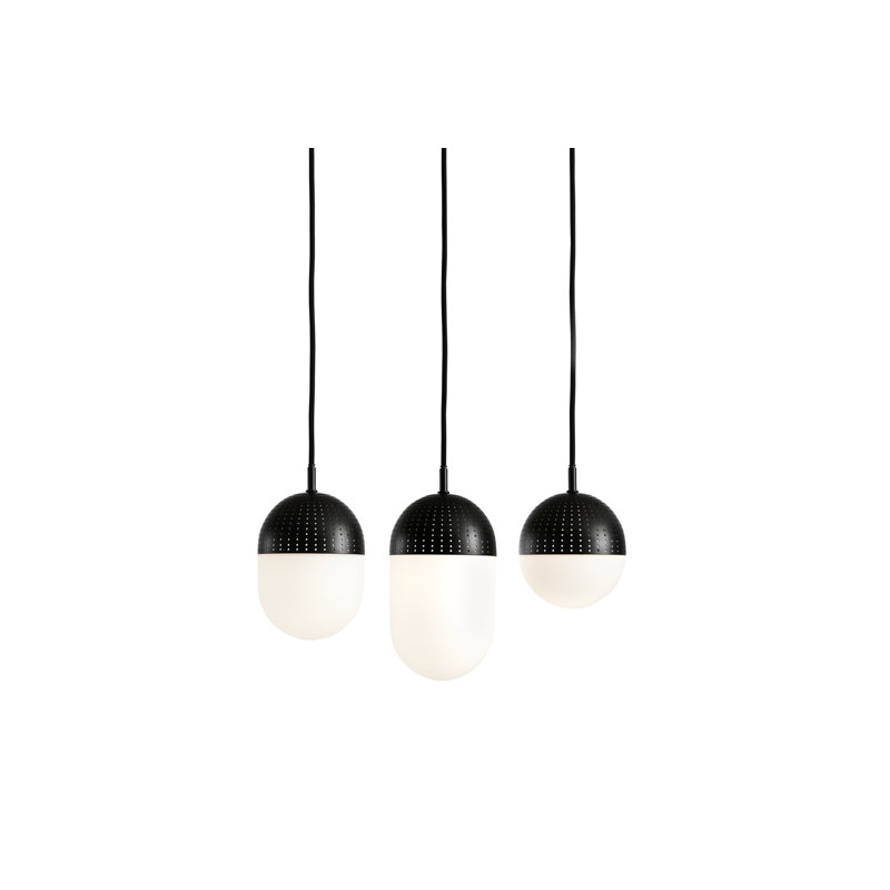 Dot Pendant (Small), Black/White, Black
