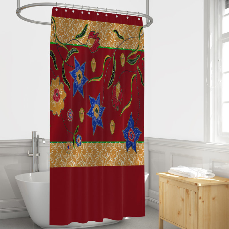 Floral Shower Curtain, 72" H x 70" W