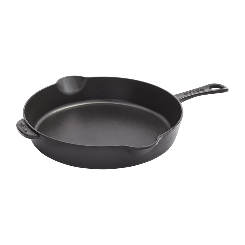 Pans Cast Iron Traditional Deep Frypan, 11", Matte Black