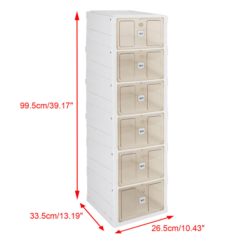 6 Pair Stackable Shoe Storage Cabinet