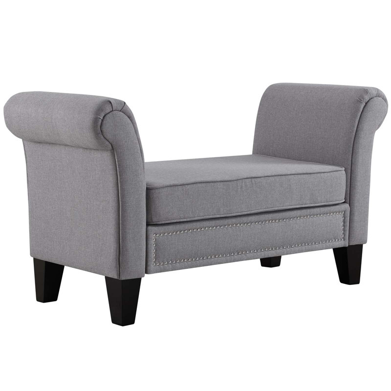 Modway Rendezvous Bench, Light Grey Velvet