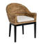 Chaise d'appoint rembourrée en rotin naturel