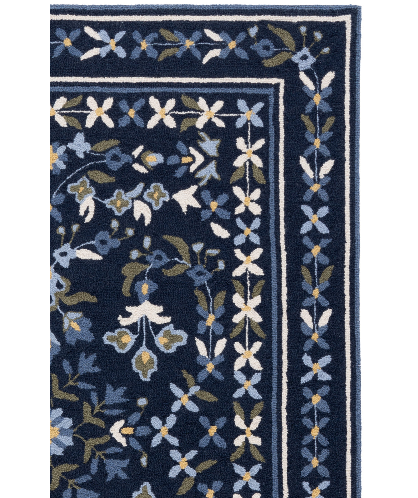 Hand-Tufted Wool Floral Outdoor Rug, Rectangle 6' x 9'