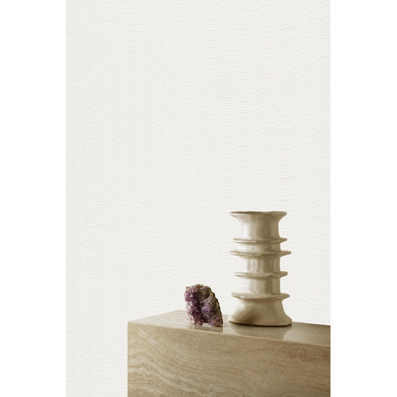 Rouleau de papier peint 33 pi x 21 po Mashiyat, Blanc