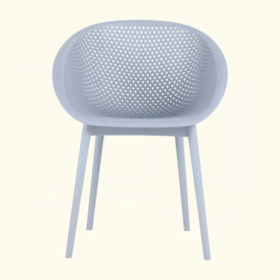 Ensemble de 2 chaises longues modernes - Plastique PP intérieur / extérieur toutes saisons, léger pour patio, plage, salon