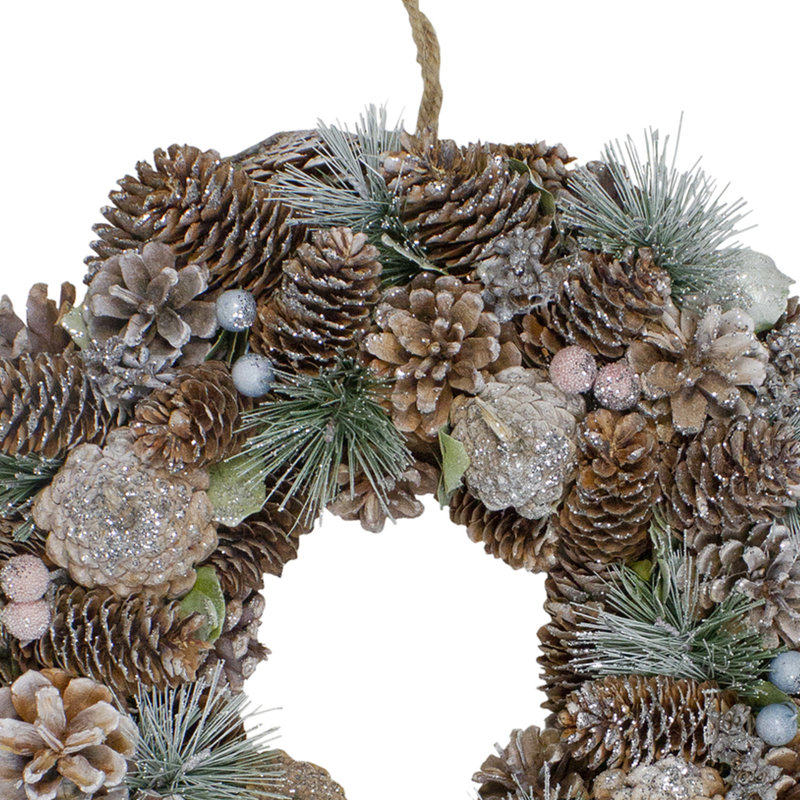 Faux Pinecone Plastic 13'' Wreath