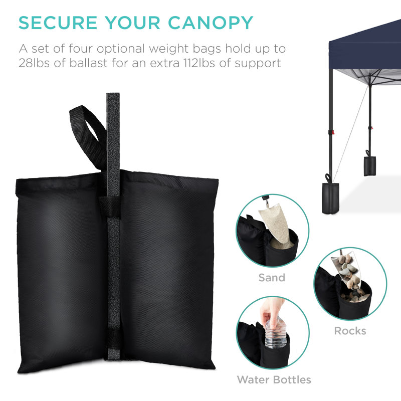 Blue 10x10ft Steel Pop-Up Canopy Tent with Wheeled Case