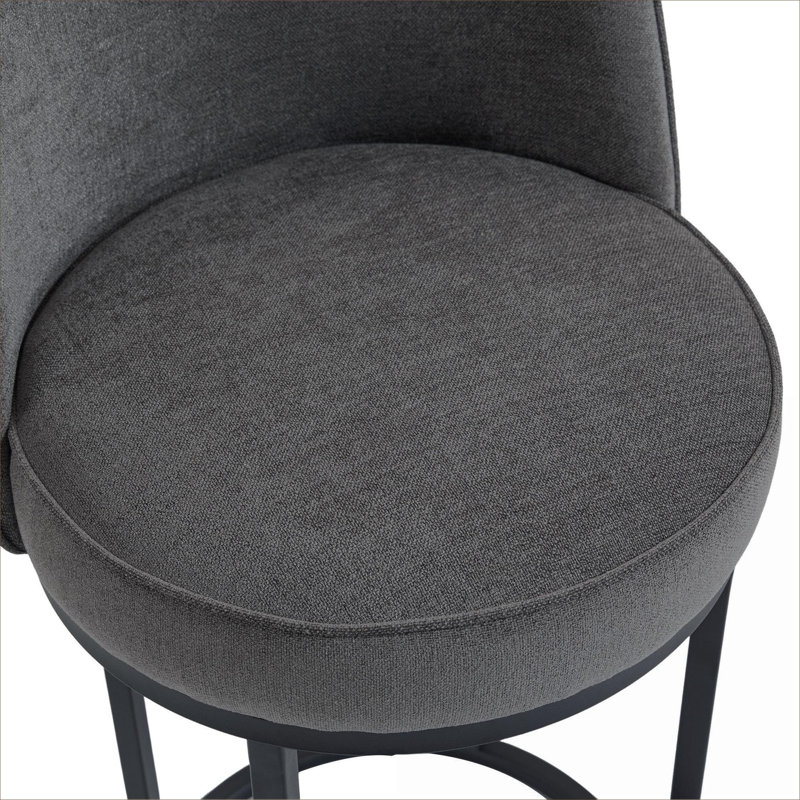 Ensemble de 2 tabourets de bar à hauteur de comptoir en lin Cool Grey Cool Grey