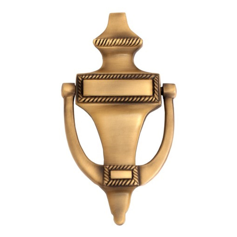 Rope Brass Door Knocker, Antique Brass