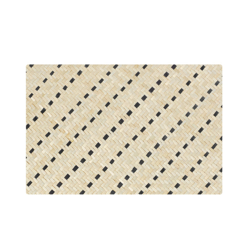 Ensemble de 2 boîtes décoratives à motif de carreaux tissées à la main