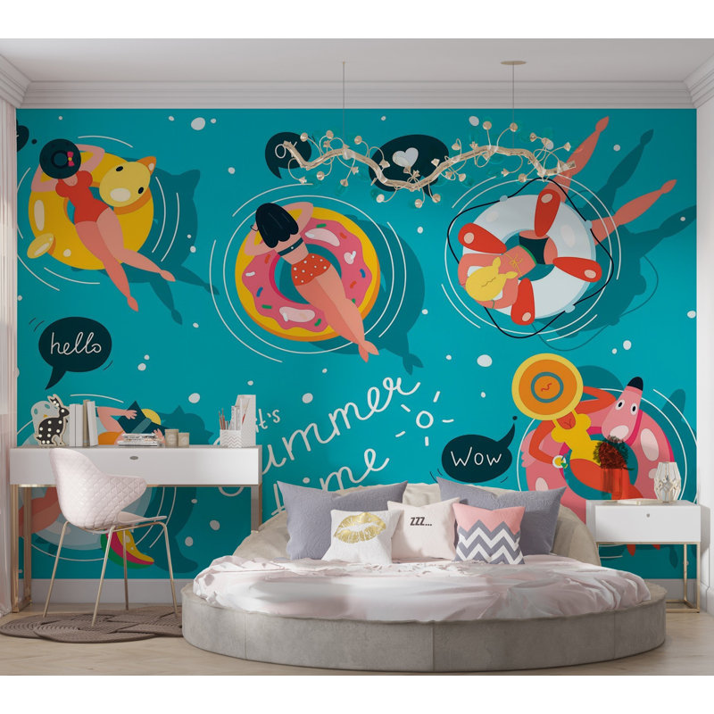 Premium Peel & Stick Wall Mural - Summer Fun, 120" W x 96" L