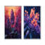 Fiery Lilacs in Dark Tones Expressionism I - Art mural floral 2 pièces-712937723-712937718