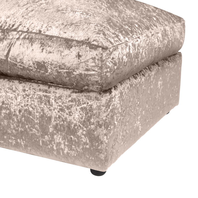 Romelia Wide Square Footstool Ottoman, Mink