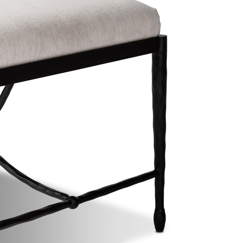 JADE Upholstered Accent Stool, Crypton Nomad Snow