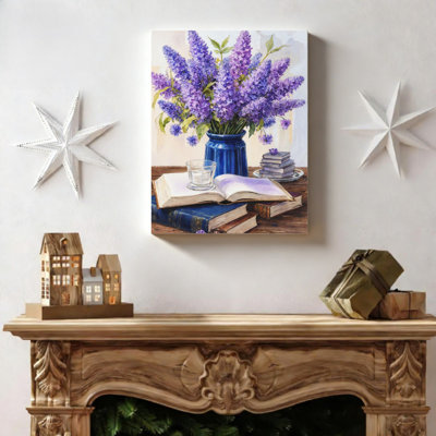 16x20 inch Lilac Still Life Wall Mural Cottage Decor