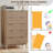 Modern 5 Drawer Dresser - Faux Marble Top & Curved Designsurface-1674987387