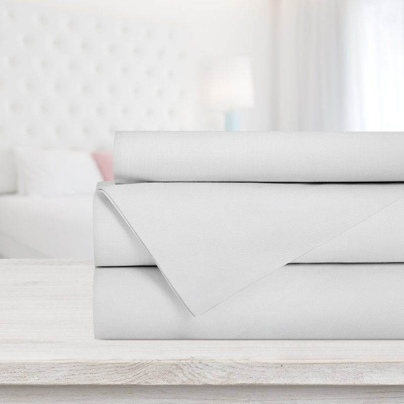 Ensemble de draps en micro-fibre, Blanc, Ensemble de draps pour lit simple + 1 drap-housse 