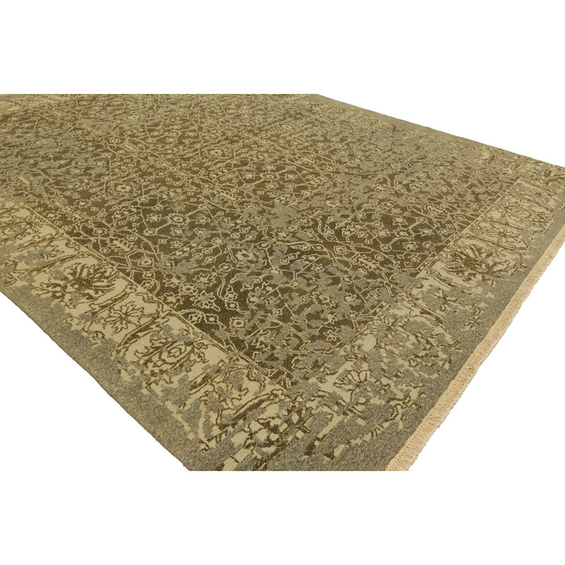 Wool Oriental Area Rug in Brown, Rectangle 2' x 3'