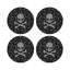 Crossbones Large Black Vegan Leather Round Coasters