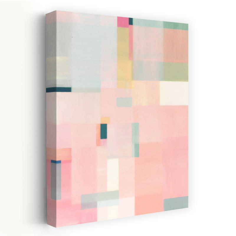 Art mural abstrait géométrique pastel Dreamscape, H 36 po x l 24 po