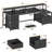 75'' Large Computer Desk with File Drawer & Power Outlet Led Lights-1573221684