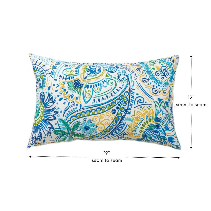 Henrich Indoor/Outdoor Striped Lumbar Pillow, Baltic