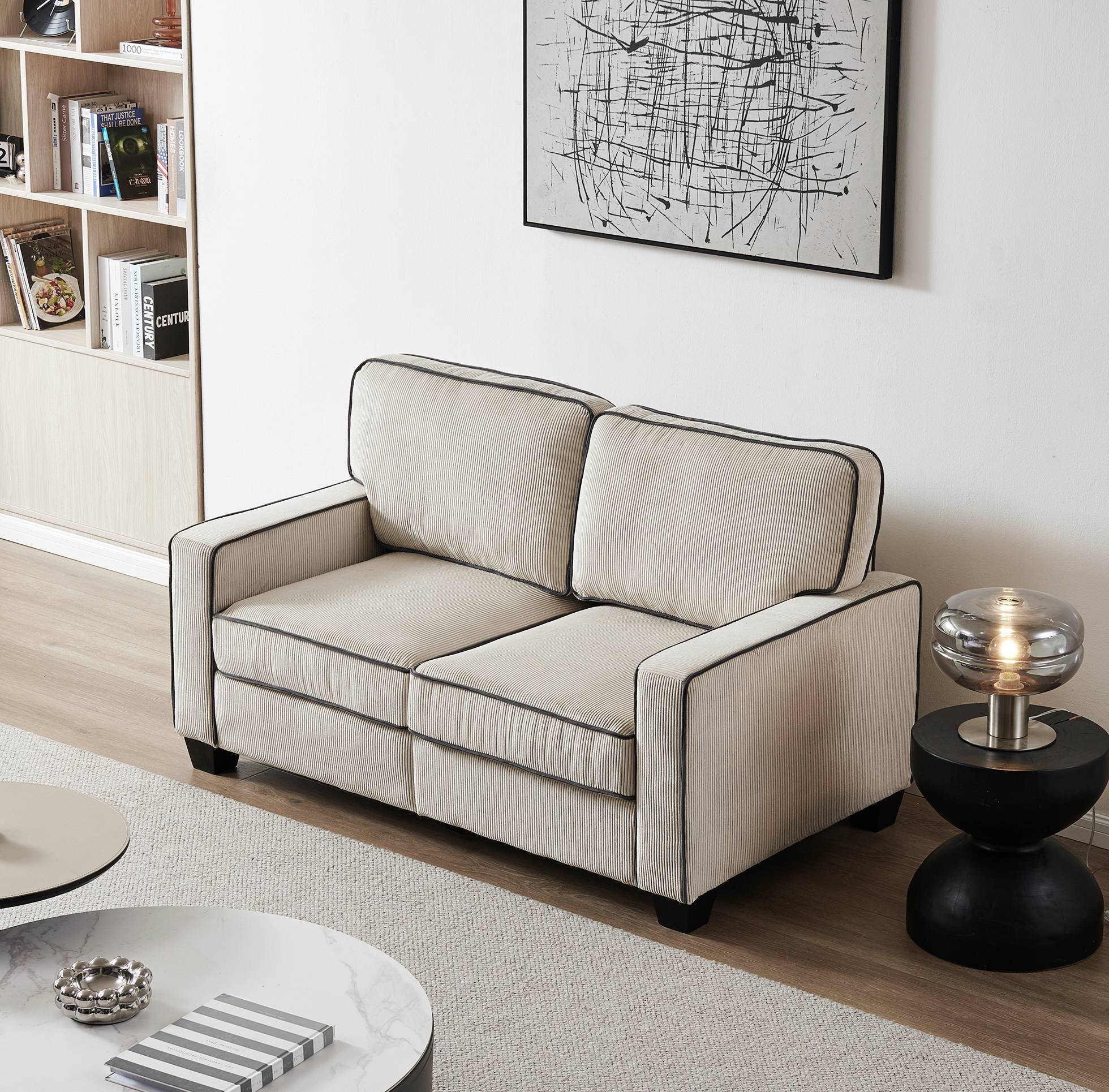 Round deals loveseat sofa