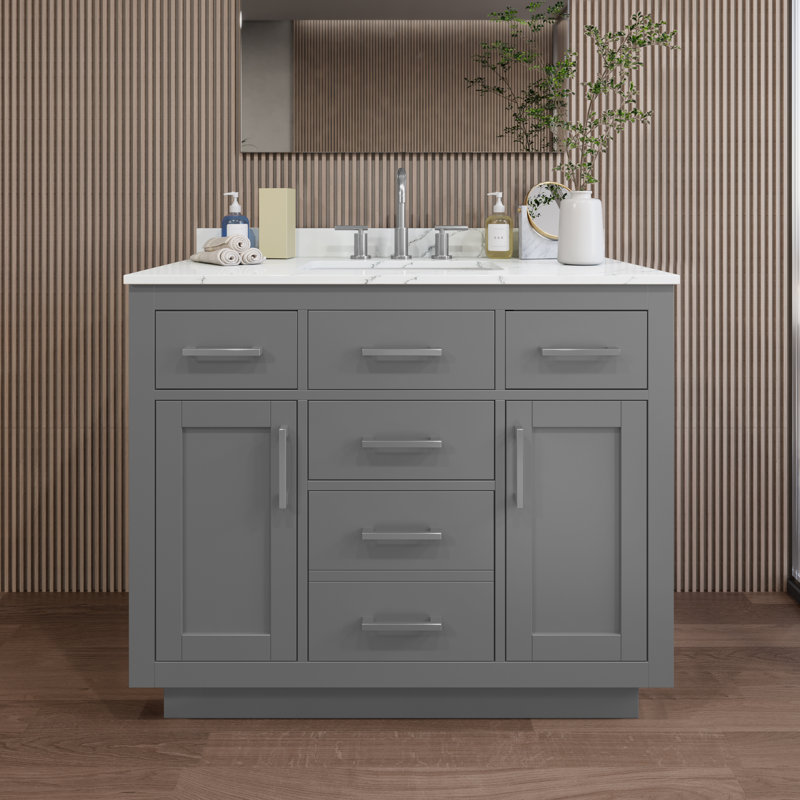 Beckett TK 42'' W Vanity, Brushed Nickel, 8" Center