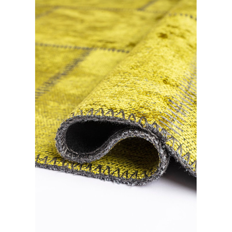 Rapture Patchwork Area Rug in Green, Rectangle 9'10" x 14'