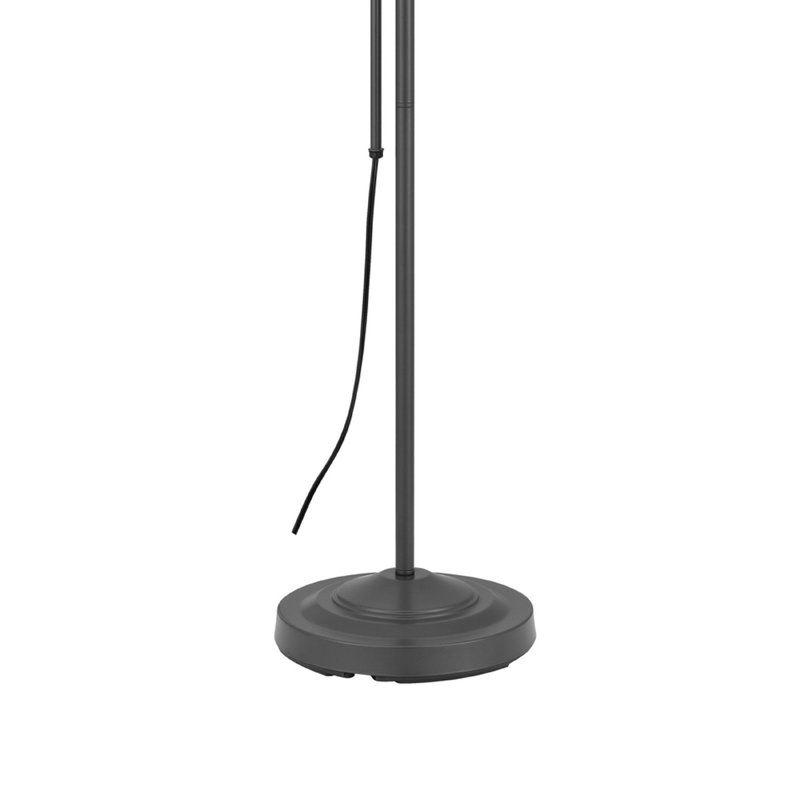Lampe sur pied à arc avec chaîne de traction, mât réglable de 42 à 58 po, métal gris