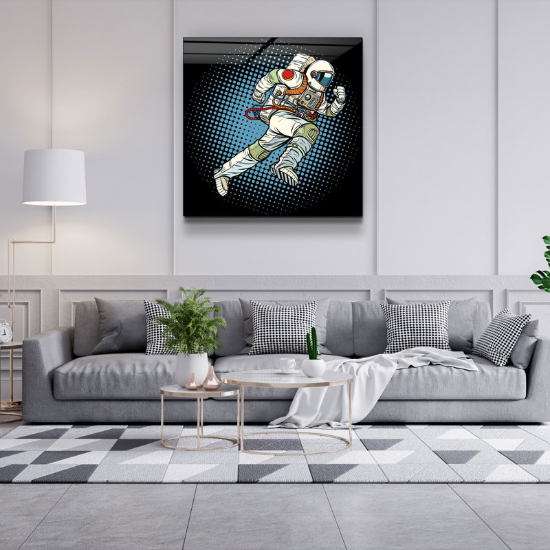 Superbe peinture en verre trempé de 31,5 po x 31,5 po | 100% verre trempé, épaisseur: 0,16 pouce | Œuvre d'art imprimée aux UV pour la décoration de la maison, parfaite pour le salon ou le bureau, élégante et facile à accrocher