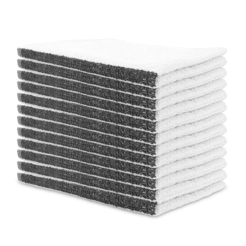 Jacquard Tea Towel Kitchen Towel, Black/White