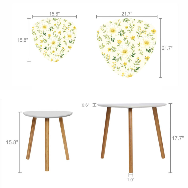 Ensemble de 2 tables basses gigognes Triangle