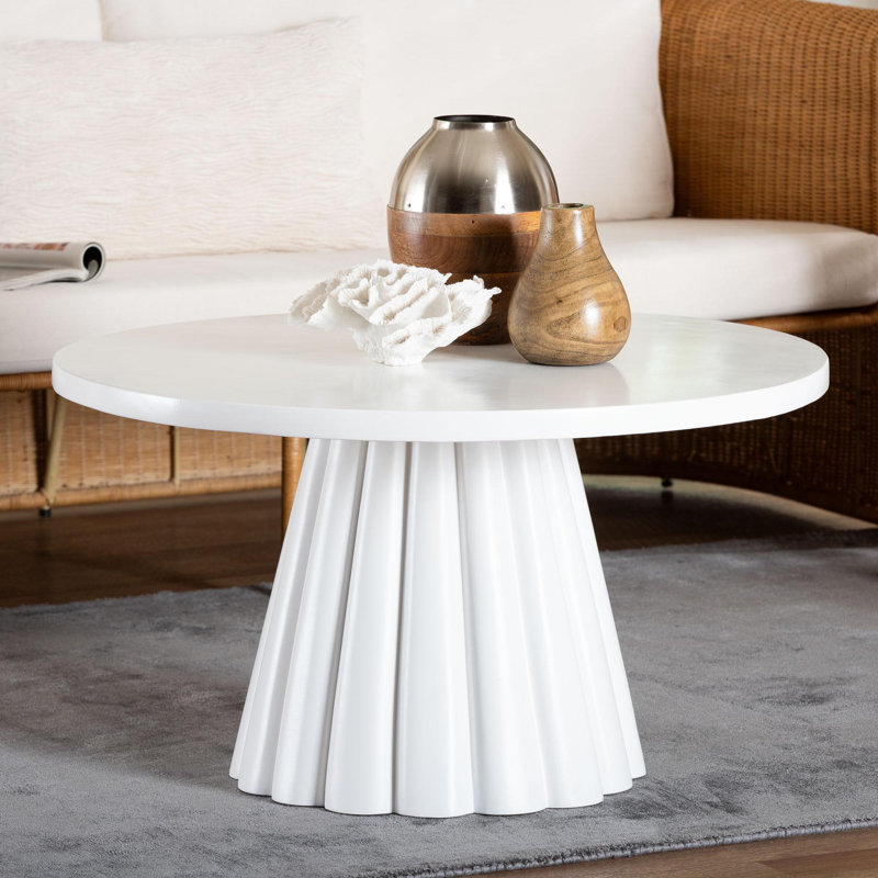 Parvana Round 31.5" W White Coffee Table