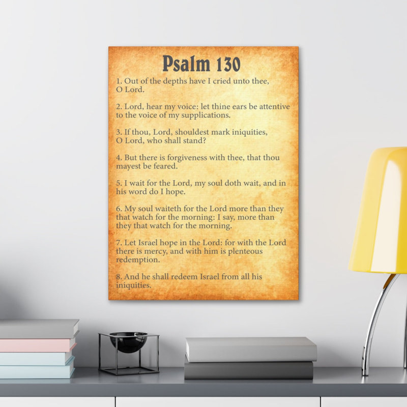 Art textuel sur toile "Psalm 130", H 16 po x l 12 po x P 1,25 po